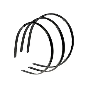 Обруч для волос Пластиковый Черный, набор из 3 штук - Фото 1