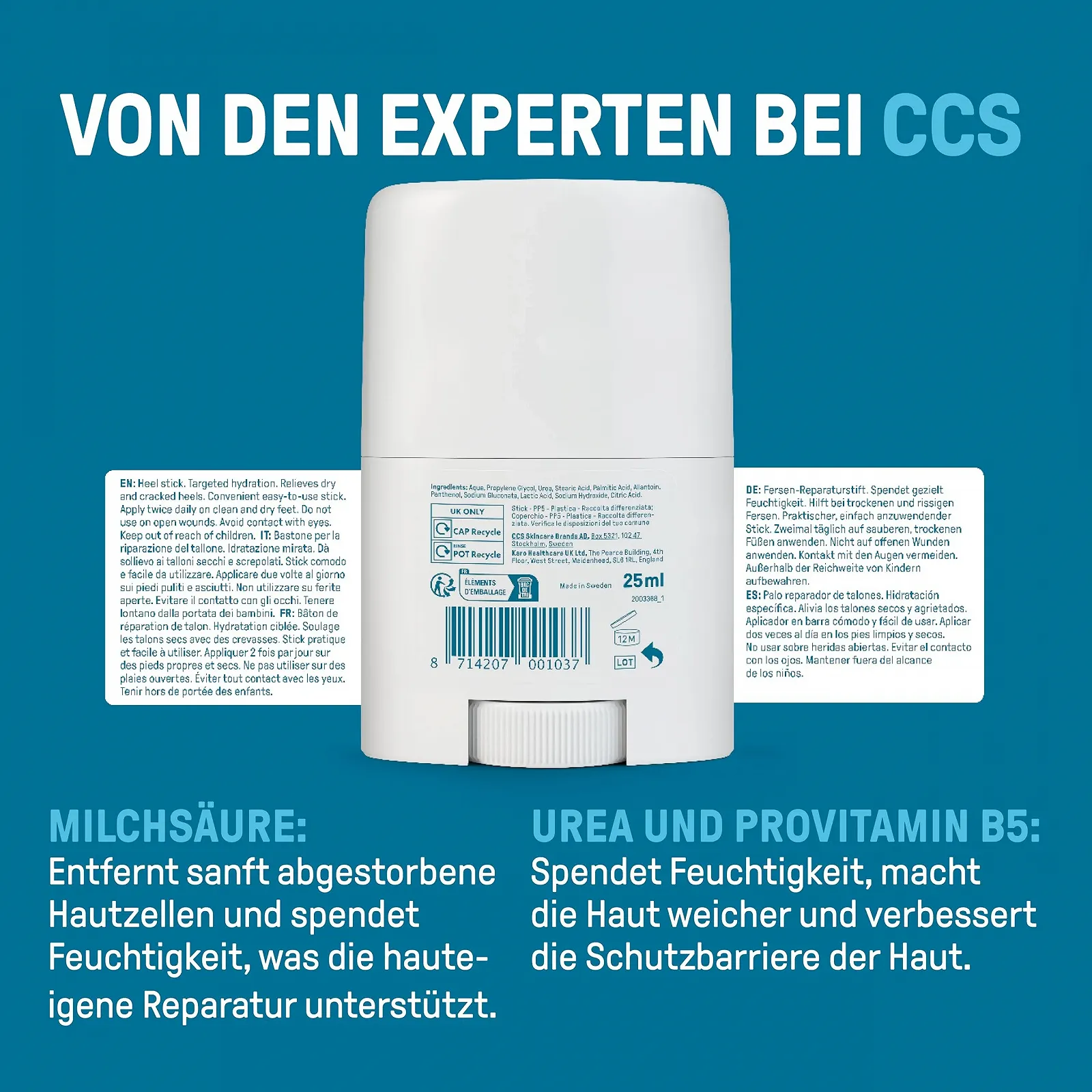 Стік для відновлення п'ят CCS для дуже сухої шкіри та потрісканих п'ят з 25% UREA, 25 мл, фото №4