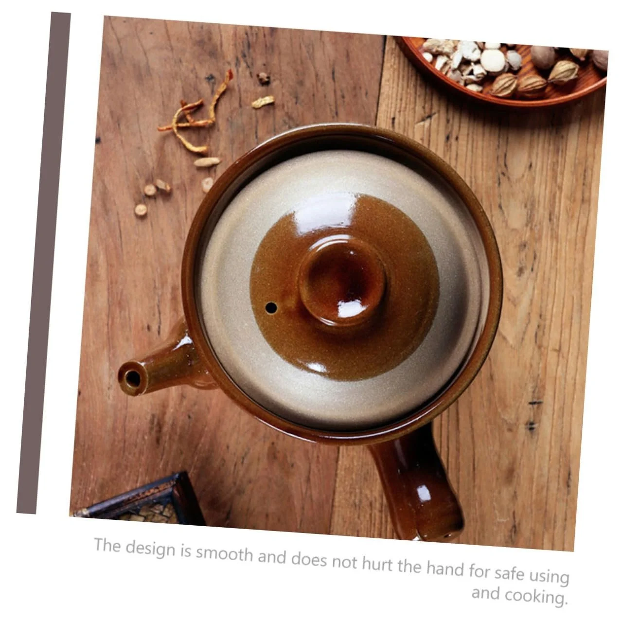 Горшок глиняный термостойкий с крышкой для китайской медицины и кулинарии маленький, фото №9