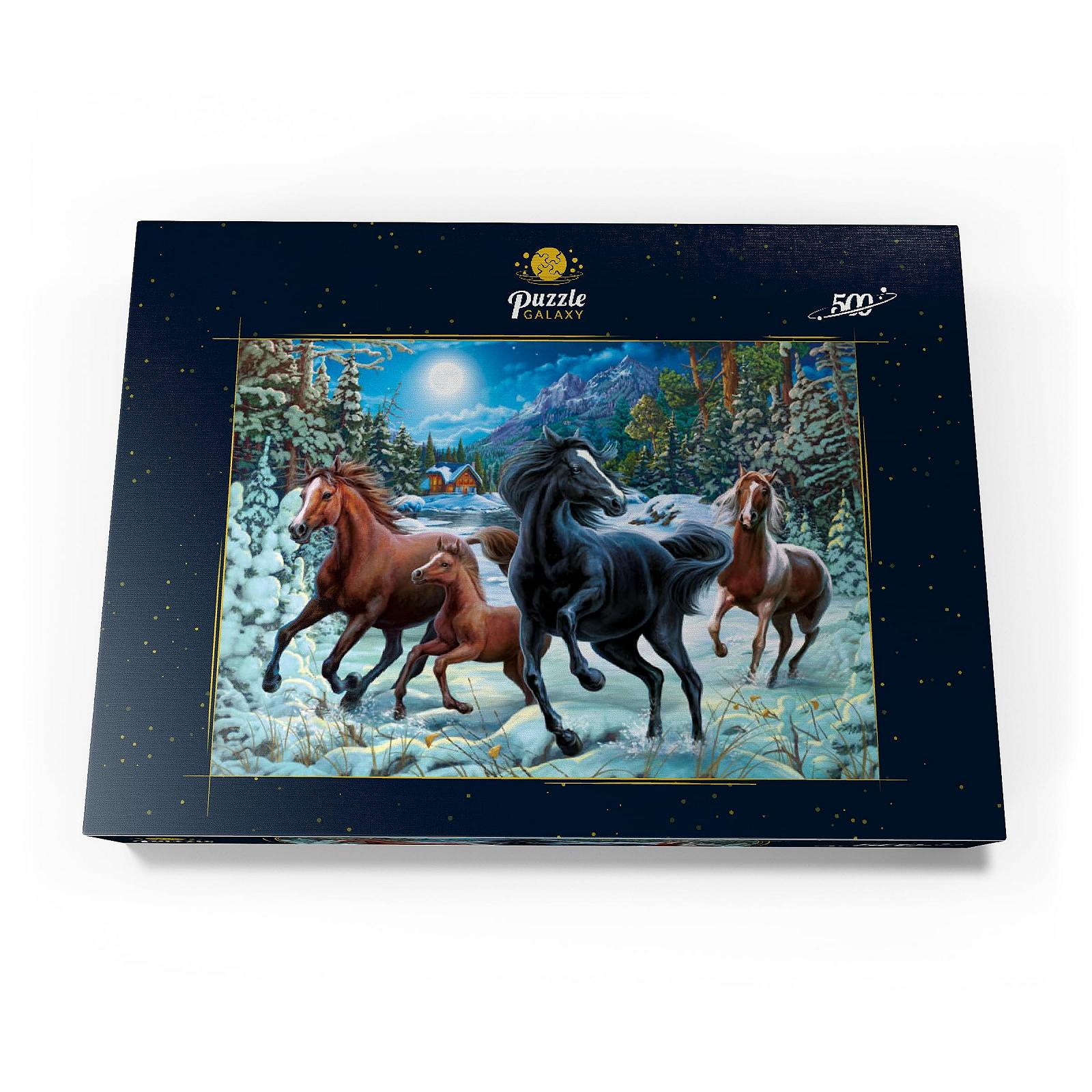 Пазл MyPuzzle Special Collection by Puzzle Galaxy Winter Magic of Horses (Зимова магія коней) 500 деталей 48 x 34 см, фото №4