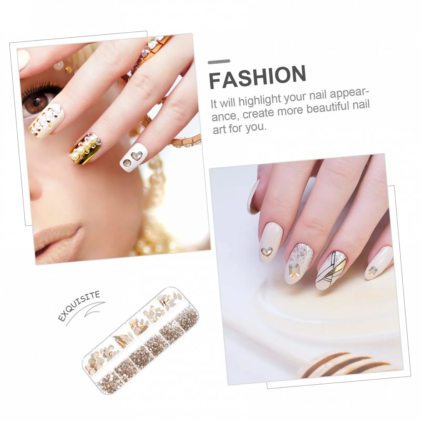 Украшения для ногтей Плоские Стразы FOMIYES 1 коробка Аксессуары для ногтей DIY Подвески для ногтей, фото №6