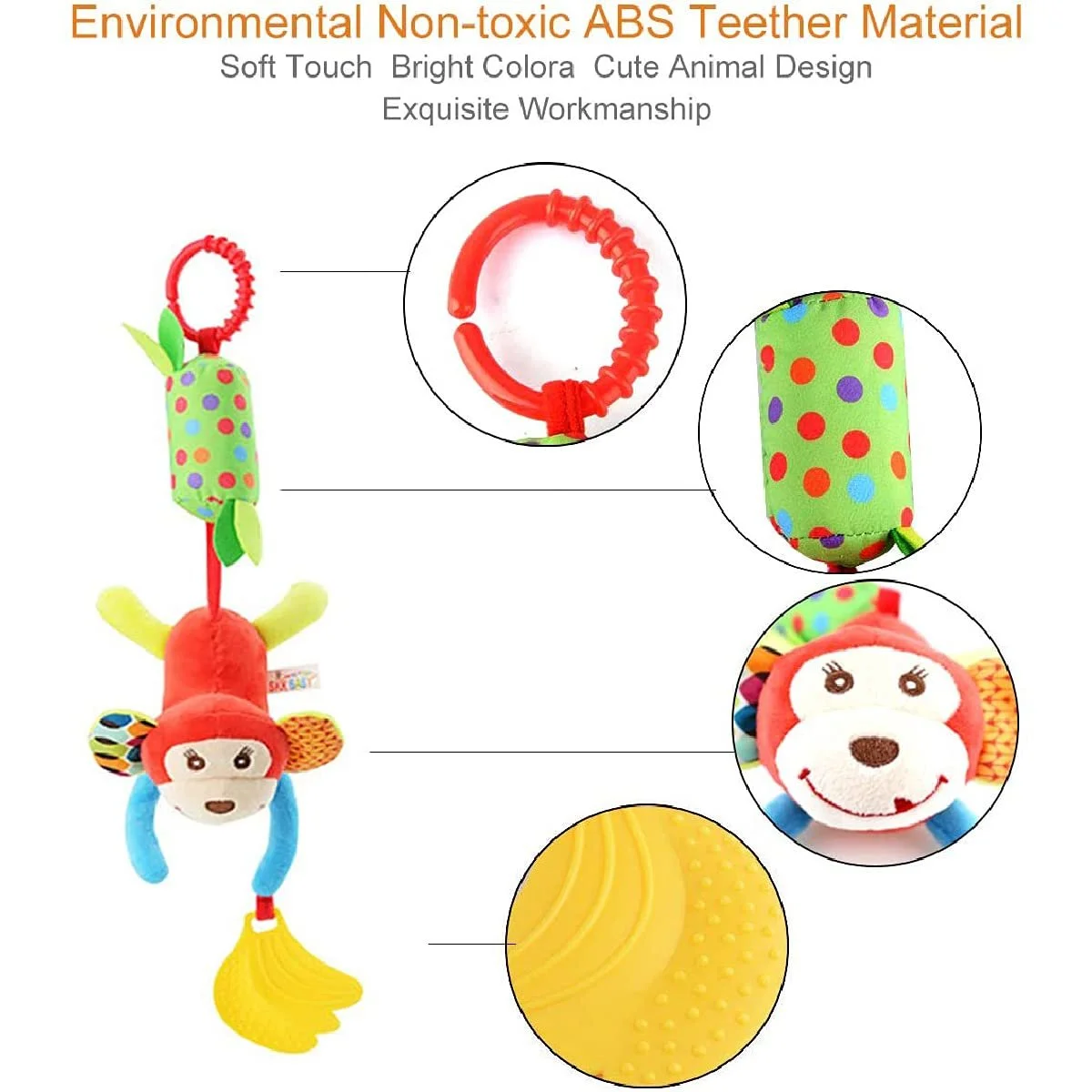 Підвісна іграшка для коляски Evance, 4 шт., Іграшка-брязкальце, для коляски, фото №2