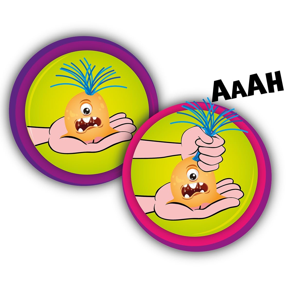Іграшка-монстр SBABAM Funny Box Crazy Hair, з різнокольоровим волоссям, видає кумедні звуки, в комплекті батарейки, 3 шт., фото №2