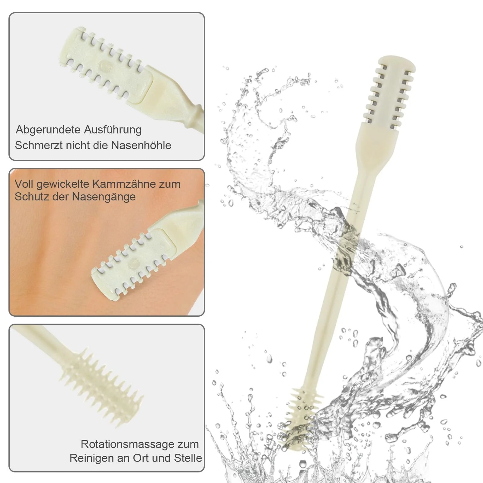 Тример для носа 2-в-1, портативний, ручний, з обертанням на 360° (4 кольори) комплект з 12 штук, фото №5