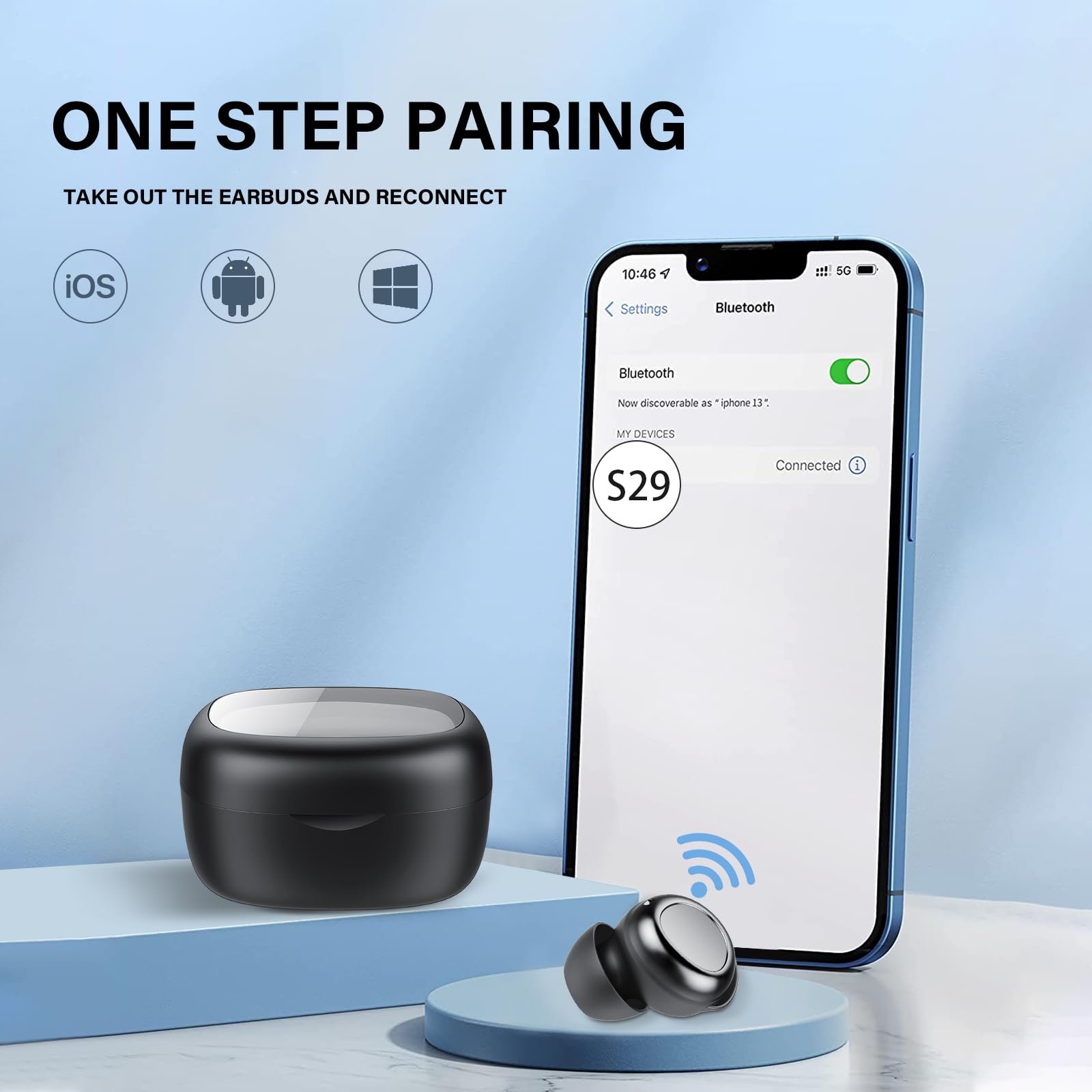 Наушники Вкладыши Doubc Sleep Bluetooth 5.4 Mini Беспроводные Черный, фото №9