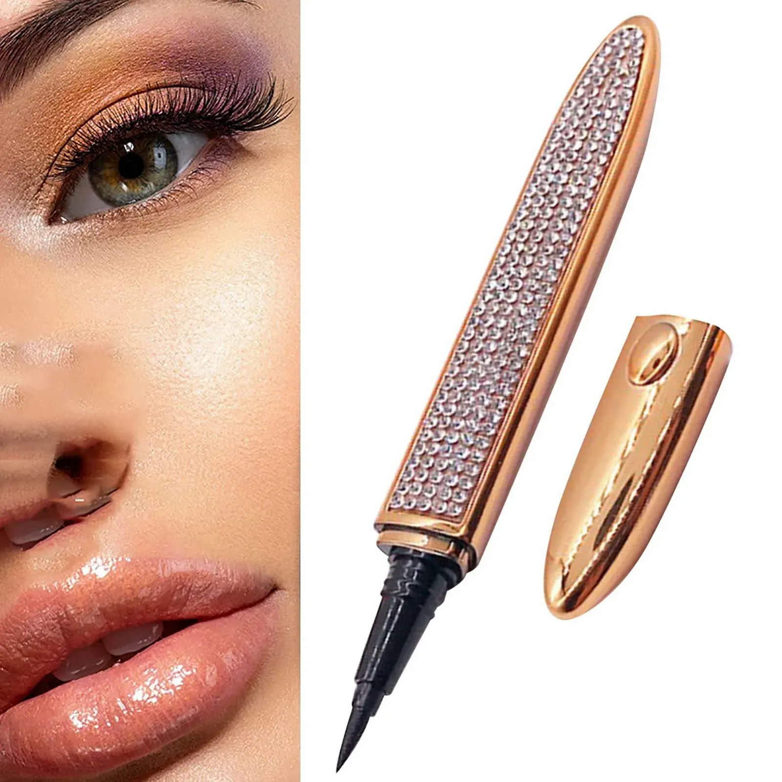 Водостійка рідка Підводка для очей самоклеюча з стразами, фото №5