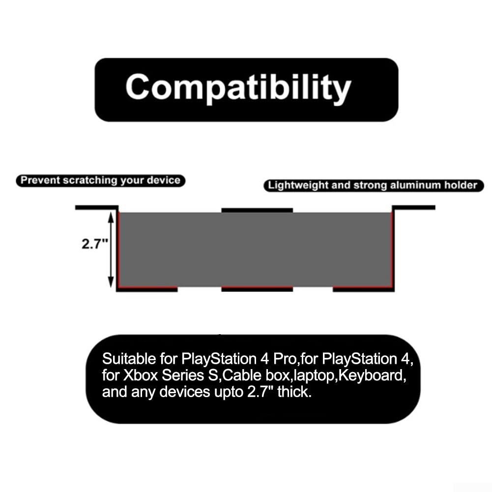 Подставка для ноутбука Металлическая для ноутбуков, игровых консолей, кабельных коробок 10 x 7 x 4 см Черный, 3 шт, фото №2