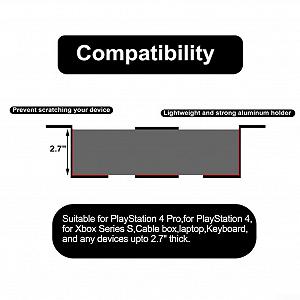 Подставка для ноутбука Металлическая для ноутбуков, игровых консолей, кабельных коробок 10 x 7 x 4 см Черный, 3 шт synthetic.ua - Фото 1
