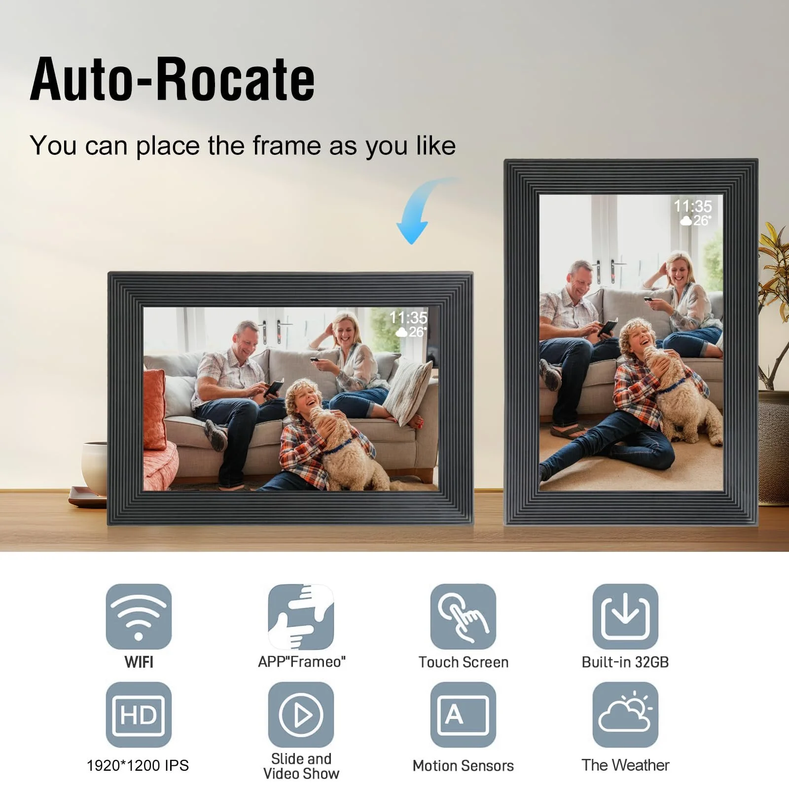 Цифровая фоторамка TSITSC 10.1 дюйма 1920 x 1200 HD IPS Touchscreen 32 GB WLAN, фото №4