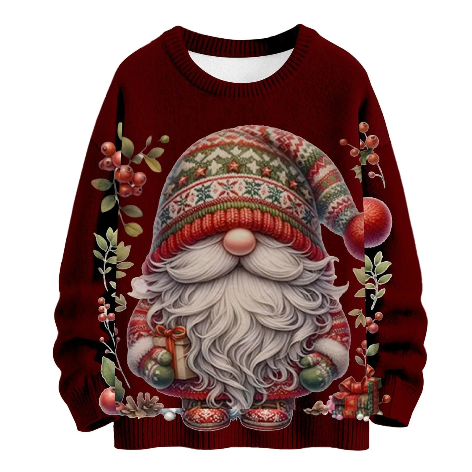 Рождественский свитшот HUIFUAO с принтом Санты для женщин, с длинными рукавами, фото №1 Рождественский свитшот HUIFUAO с принтом Санты для женщин, с длинными рукавами, фото №1