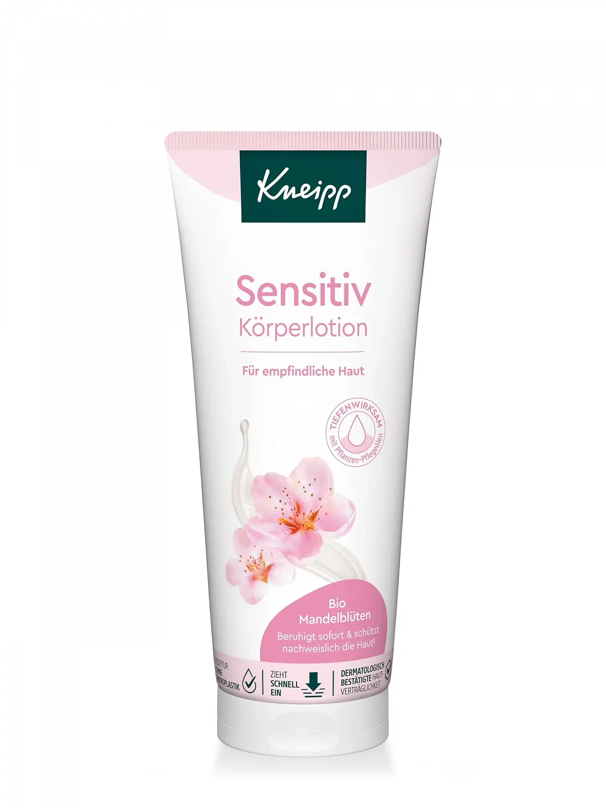 Лосьйон для тіла Kneipp Sensitive з органічним екстрактом квітів мигдалю для чутливої шкіри, 200 мл, фото №1