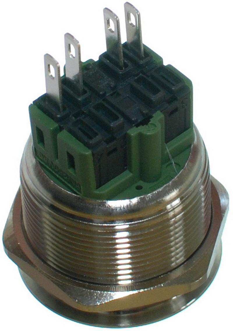 Кнопка антивандальна VJ Parts d28mm стрижка 25mm h33mm 4 контакту, фото №2