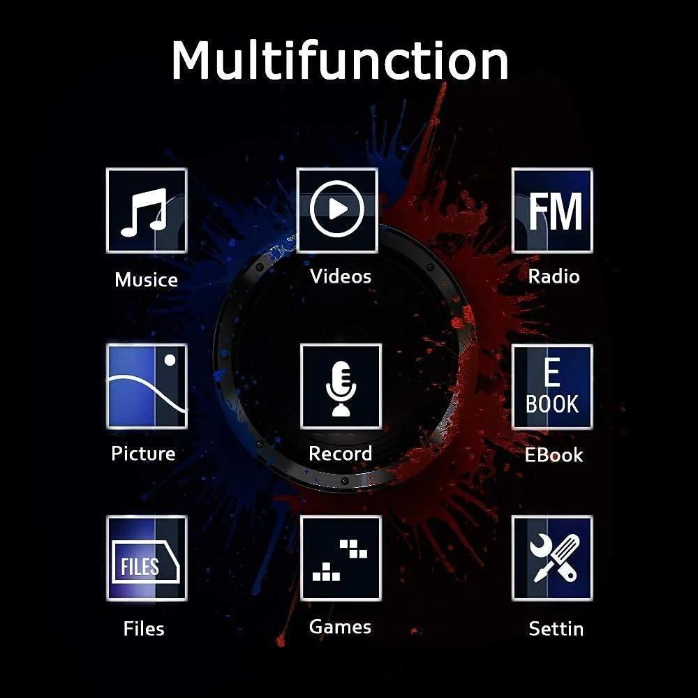 MP3 плеер, с16GB Micro SD картой, Ultra Slim Музыкальный плеер со встроенным динамиком, Просмотрщик фотографий, Воспроизведение видео, FM-радио, Диктофон, Устройство для чтения электронных книг Deep Blue, фото №4