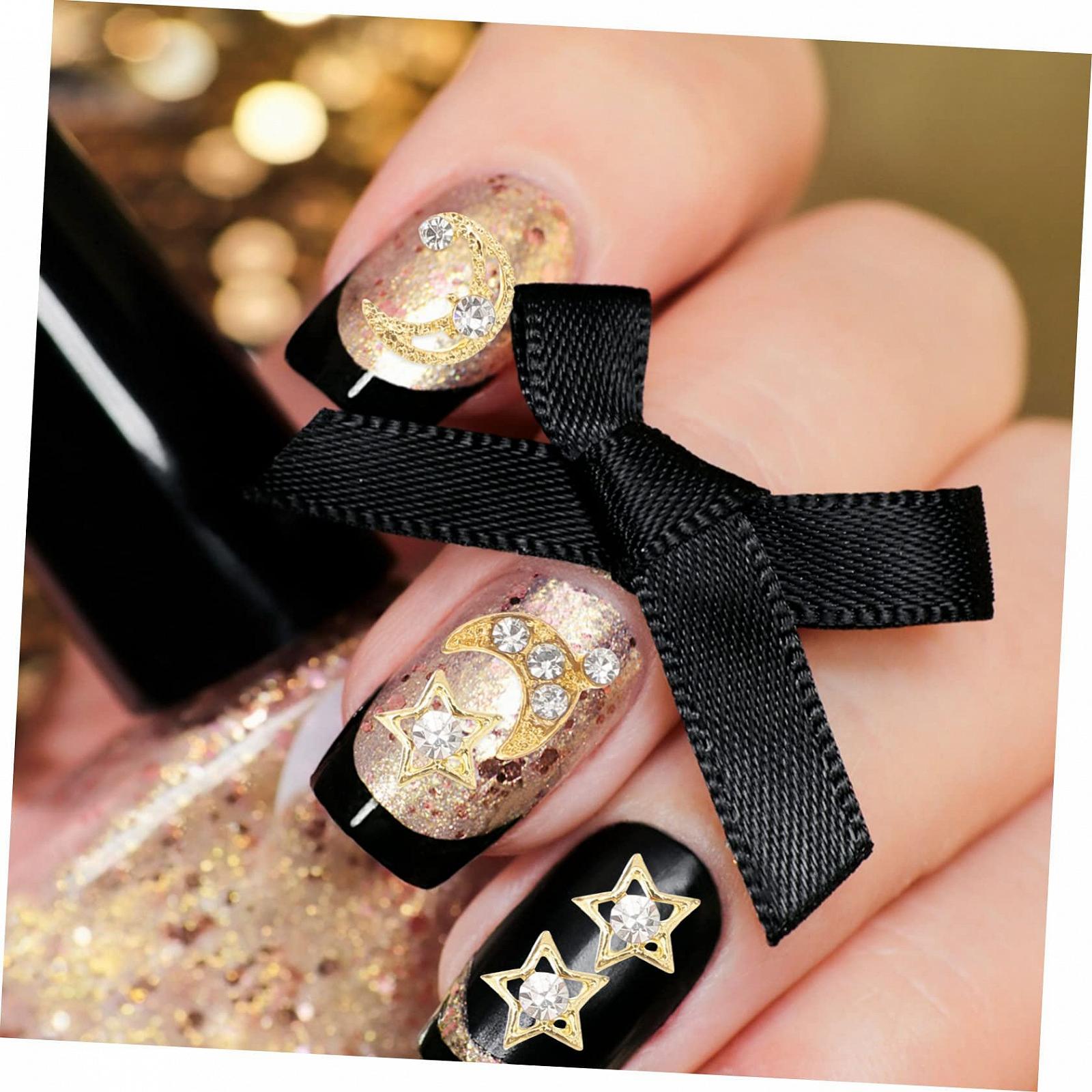 Украшения для ногтей Металл Beavorty Набор 30 шт. Звезда и Луна Блестящие стразы, фото №3