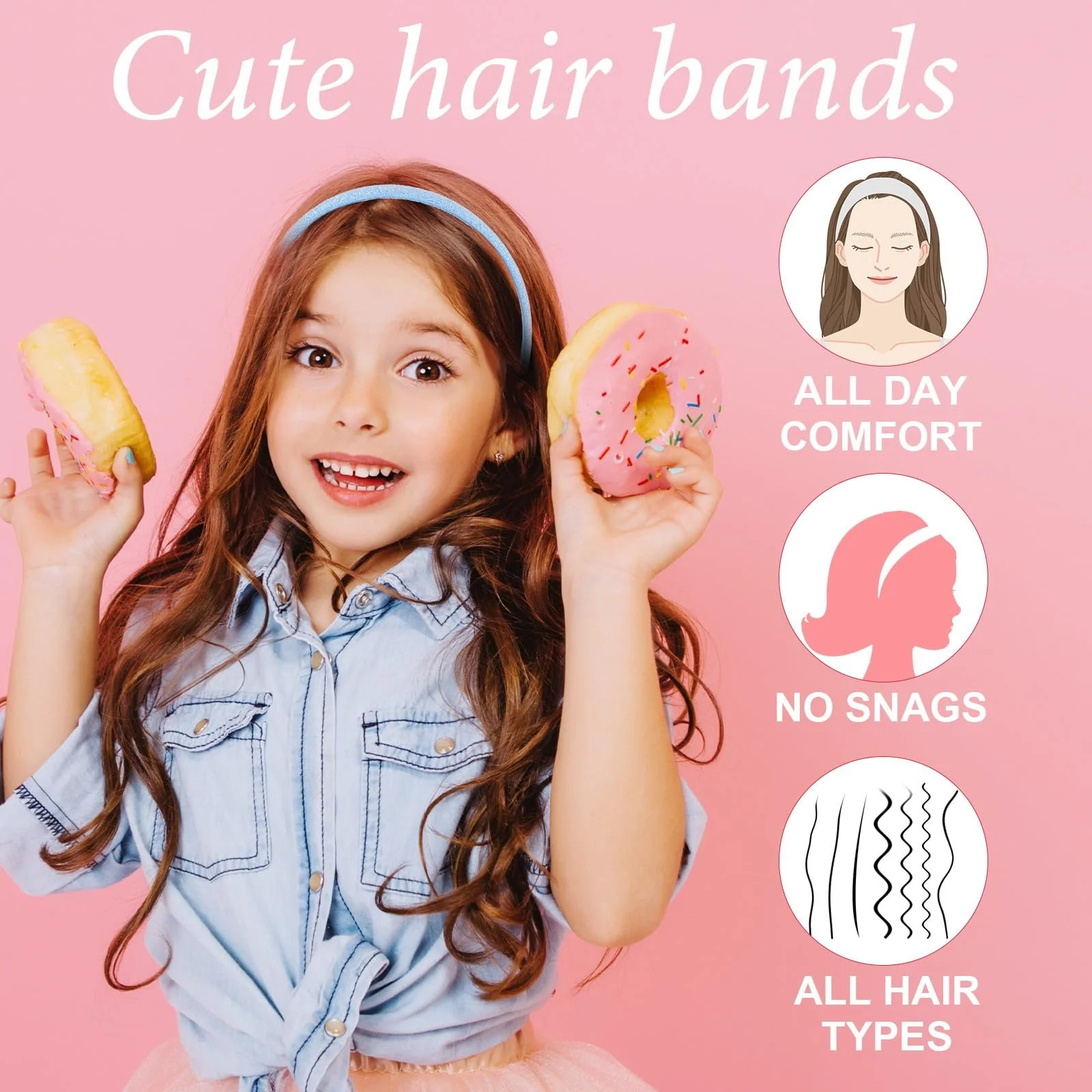 Набір обручів для волосся 6 шт, фото №4