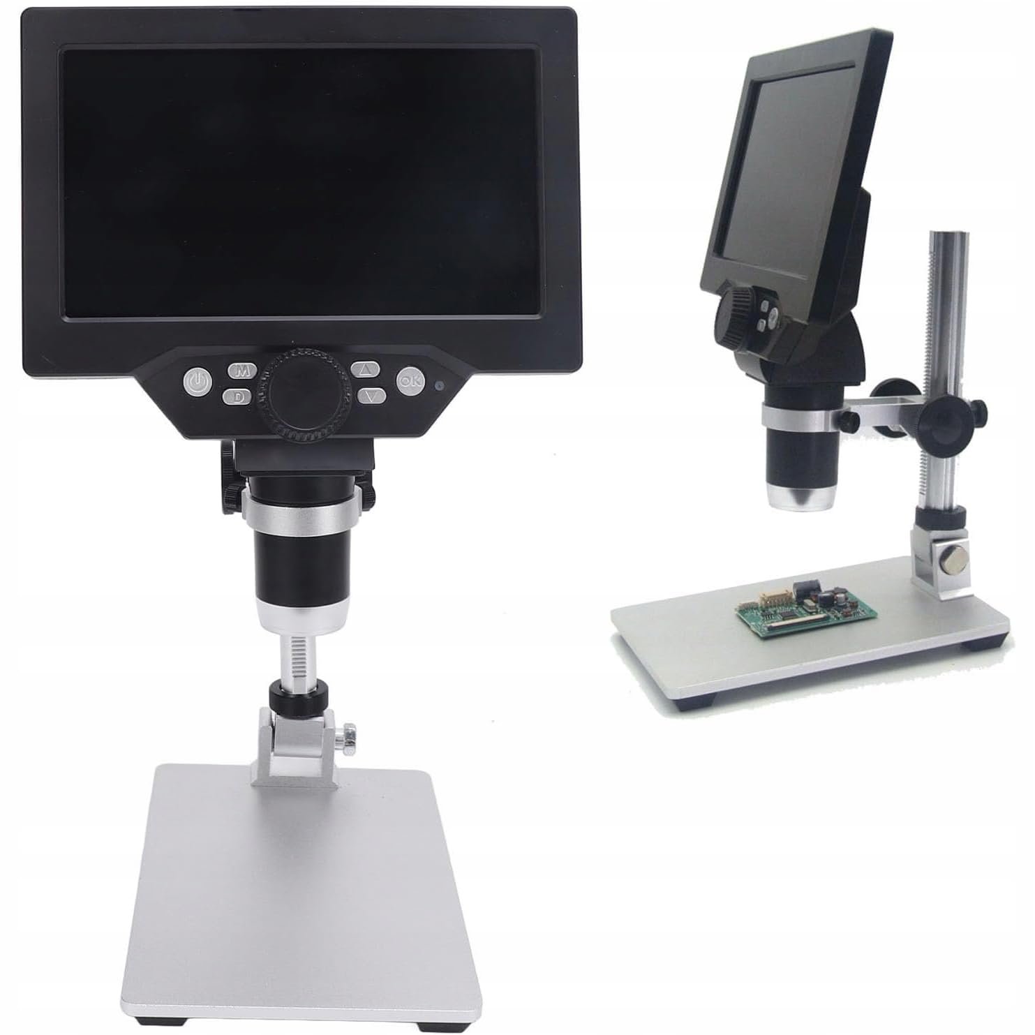 Цифровой микроскоп Rosfix NanoZoom AX1200 с 7-дюймовым ЖК-экраном, 12 МП, 1080p Full HD, 1200x увеличение, LED, USB, microSD, алюминиевый штатив, фото №9