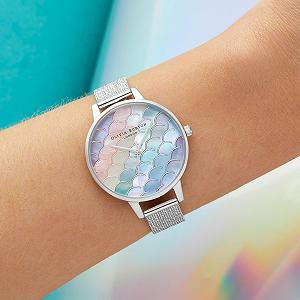 Жіночий аналоговий кварцовий годинник Olivia Burton Under The Sea Collection OB16US46, перламутровий циферблат, срібний браслет з нержавіючої сталі synthetic.ua - Фото 1