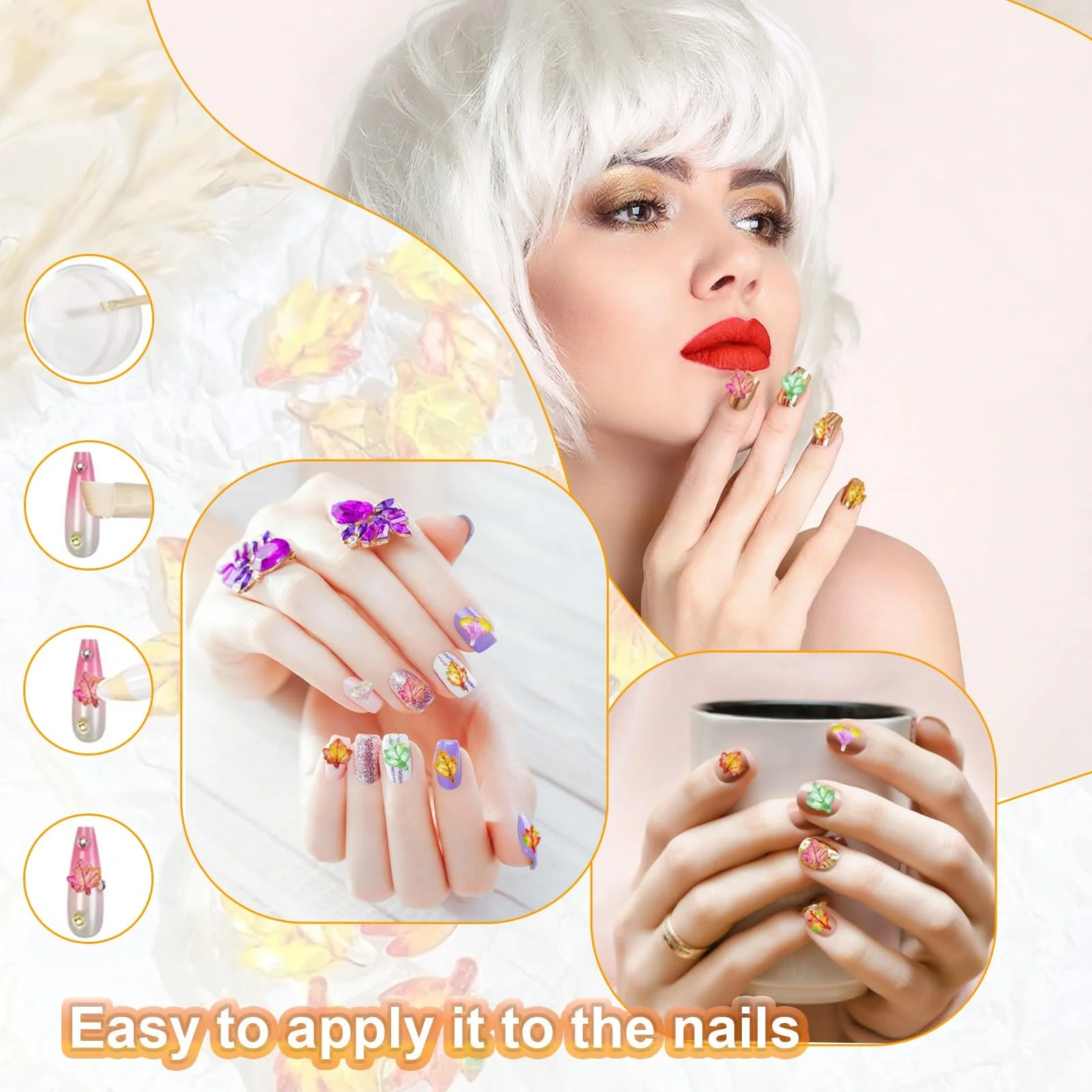 Прикраса для нігтів Листок Клена, 25 шт, фото №5