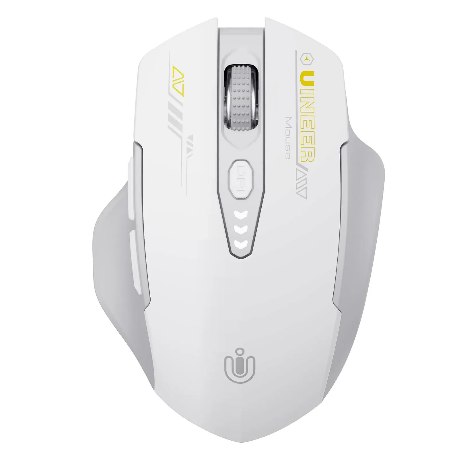 Мышь Uineer Беспроводная Tri Mode (BT 5.0/4.0 + 2.4G Hz) Перезаряжаемая Эргономичная 4 регулируемых DPI Серая и белая, фото №1