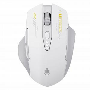Мышь Uineer Беспроводная Tri Mode (BT 5.0/4.0 + 2.4G Hz) Перезаряжаемая Эргономичная 4 регулируемых DPI Серая и белая - Фото 1