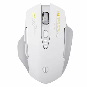 Миша Uineer Бездротова Tri Mode (BT 5.0/4.0 + 2.4G Hz) Перезаряджувана Ергономічна 4 регульованих DPI Сіра та біла - Фото 1