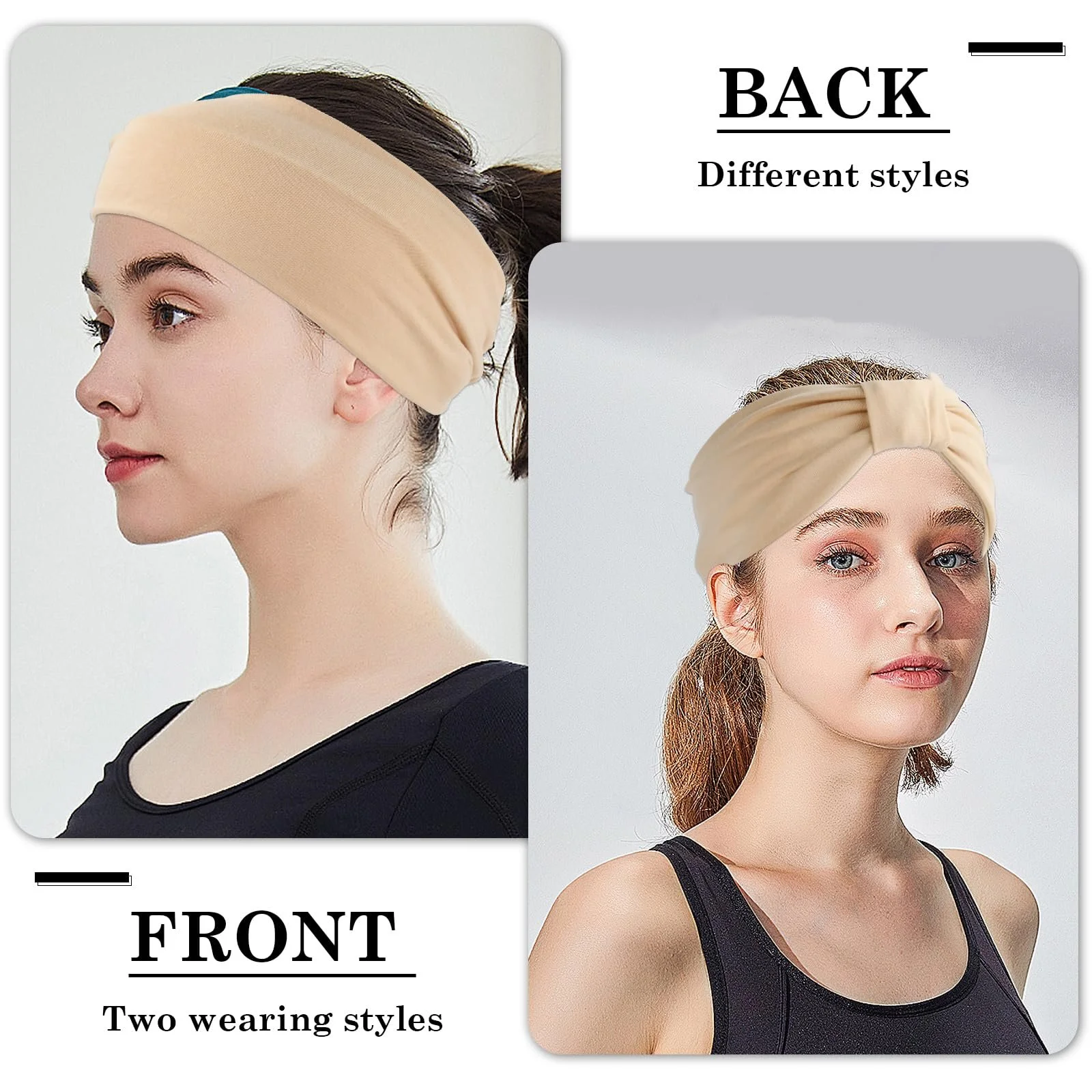 Набор эластичных широких женских повязок для волос., фото №6