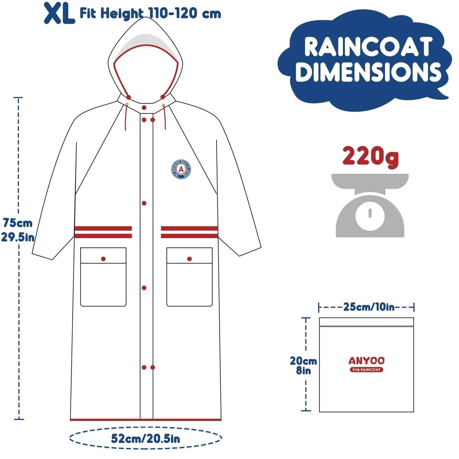 Дитячий дощовий плащ ANYOO Водонепроникний з довгими рукавами, фото №3