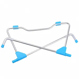 Подставка для ноутбука алюминиевая складная с регулировкой высоты портативная легкая для офиса дома путешествий и улицы в синем цвете со стабильной конструкцией и защитой от царапин - Фото 1