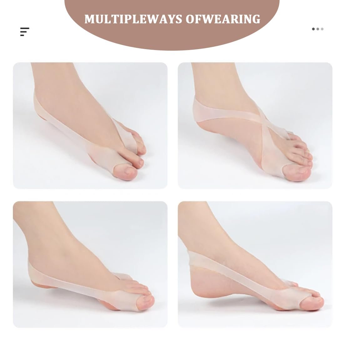 Шина для великого пальця стопи Силіконовий роздільник пальців Ортопедичний Hallux Valgus, фото №4