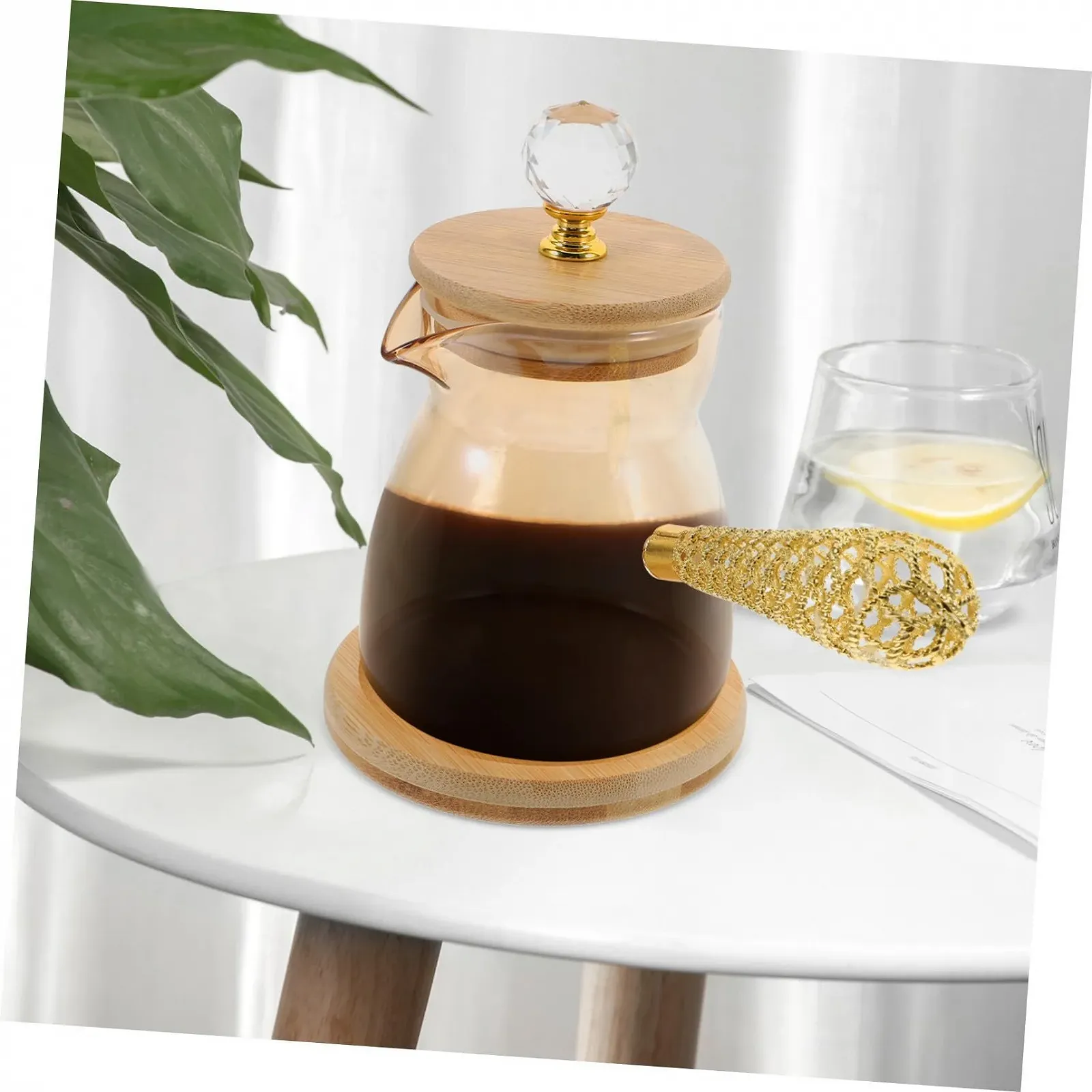 Кавник скляний Ipetboom Жаростійкий з довгою ергономічною ручкою, ручної роботи, універсальний, фото №4