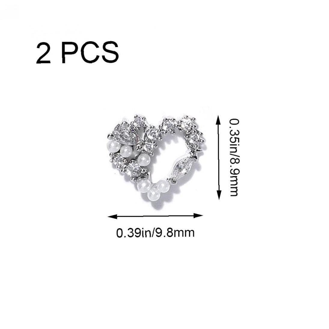 3D украшение для ногтей Металл Сердце Кристалл Стразы для ногтей 2 шт, фото №6 3D украшение для ногтей Металл Сердце Кристалл Стразы для ногтей 2 шт, фото №6
