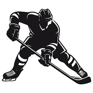 Наклейка на стіну GRAZDesign Ice Hockey Player Самоклейна 67 x 57 см Чорний synthetic.ua - Фото 1