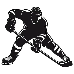 Наклейка на стіну GRAZDesign Ice Hockey Player Самоклейна 67 x 57 см Чорний synthetic.ua - Фото 1