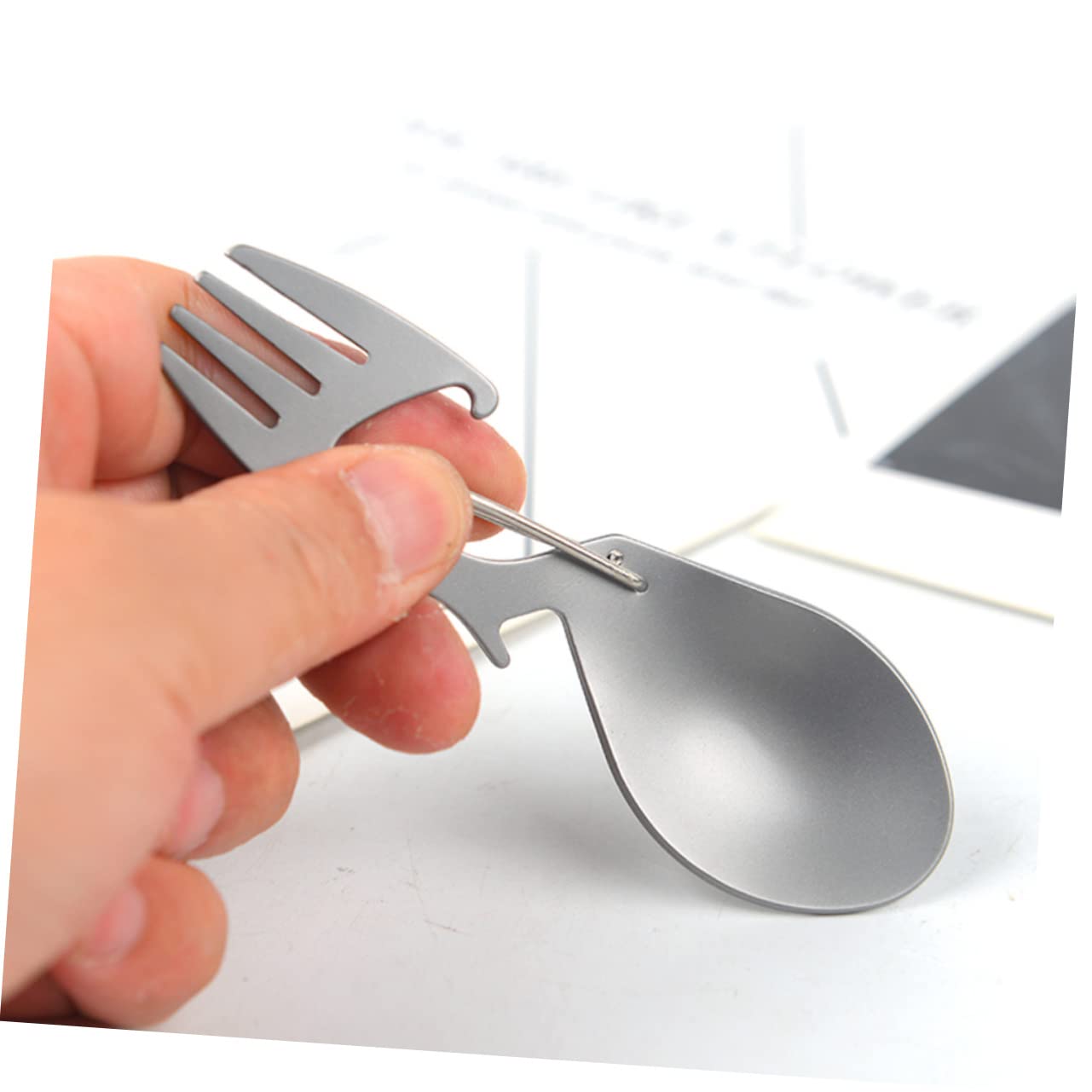 Ложка Sosoport Camping Spork Titanium Alloy Pack 3 шт., фото №3