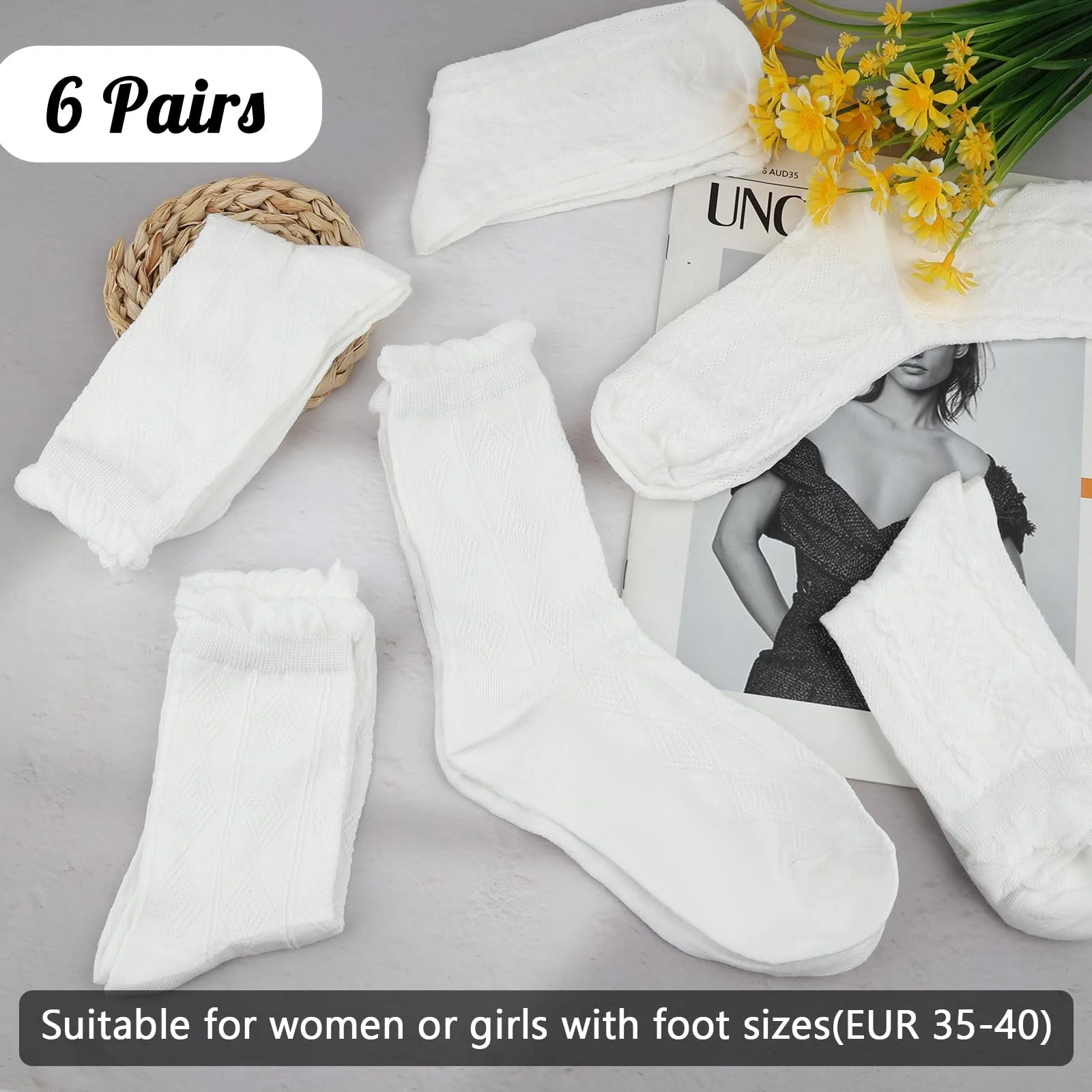 Шкарпетки з оборками (набір 6 пар) Бавовняні, фото №3