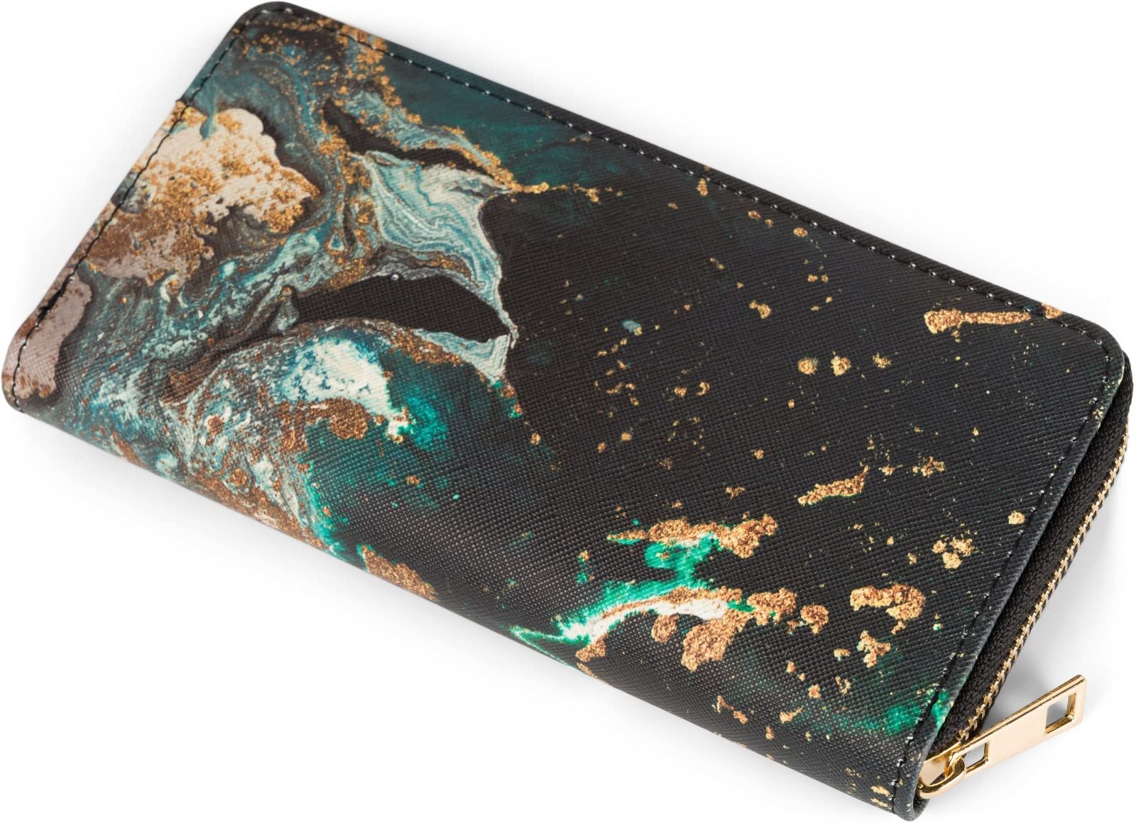 Кошелек женский styleBREAKER Marble Pattern 02040152 Черный/бензиновый-белый, фото №3