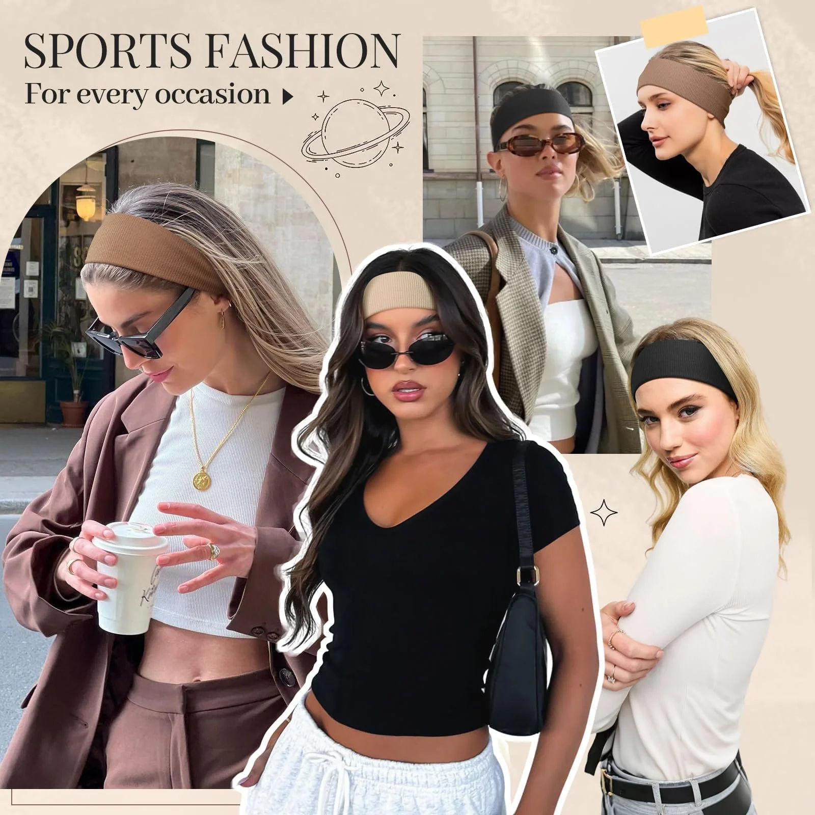 Пов'язка на голову Бавовняна Спортивна 3 штуки, фото №2 Пов'язка на голову Бавовняна Спортивна 3 штуки, фото №2