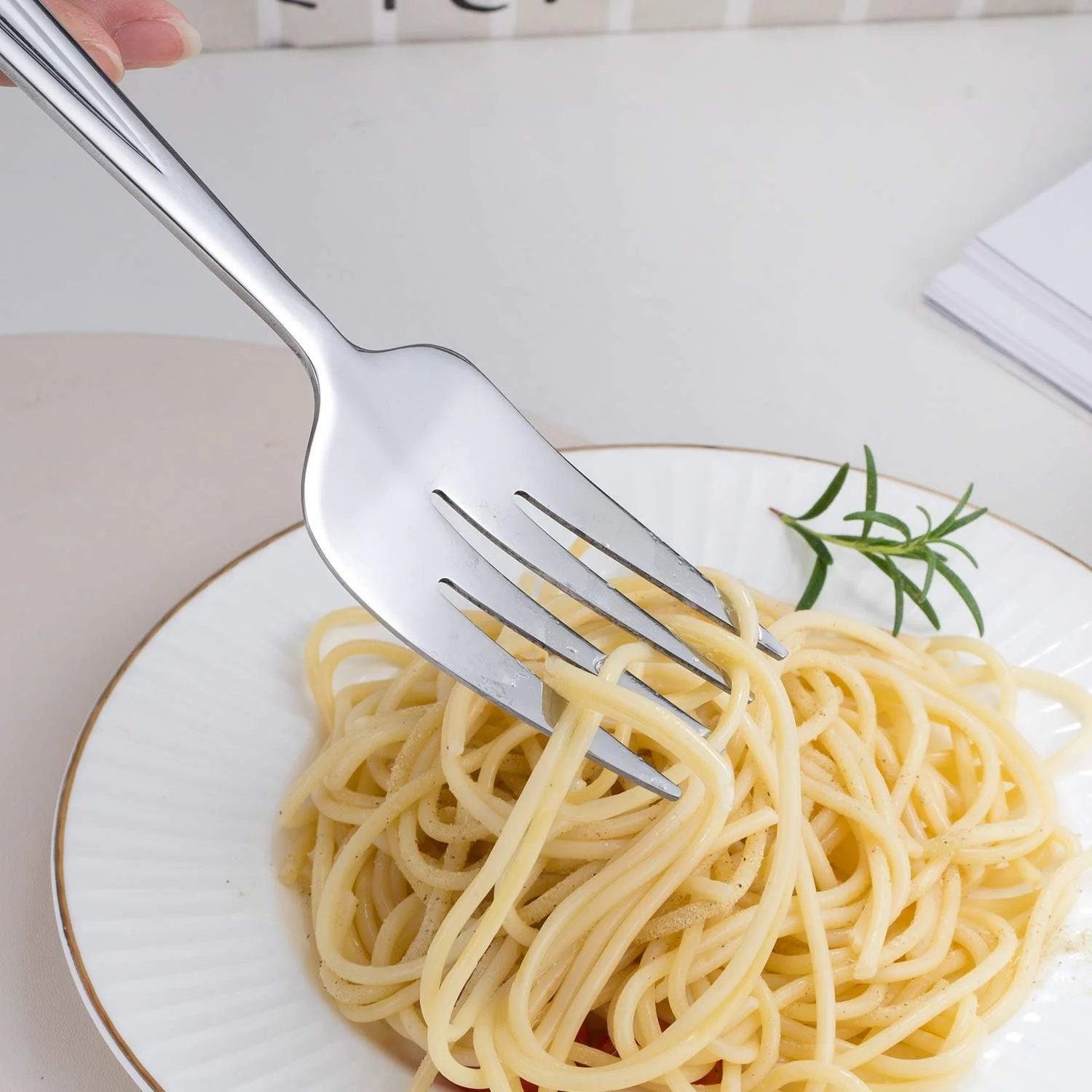 Ложка для сервірування і виделка GoGeiLi з нержавіючої сталі, фото №3