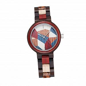 Деревянные часы Healvian Кварцевые Уникальный дизайн Деревянный ремешок - Фото 1