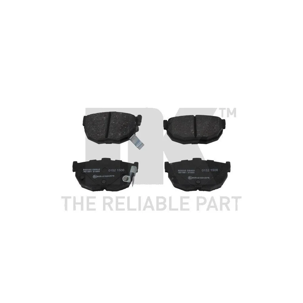 Комплект тормозных колодок NK 222222 дисковый тормоз задняя ось NISSAN HYUNDAI KIA, фото №1