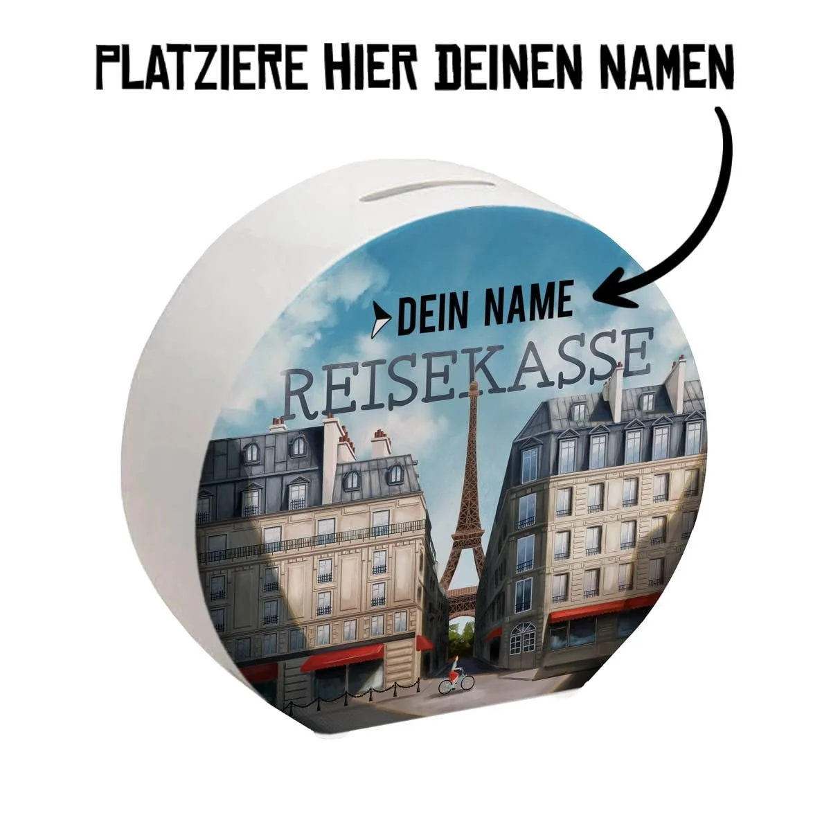 Скарбничка Travel Fund Ейфелева вежа персоналізована з ім'ям, фото №2