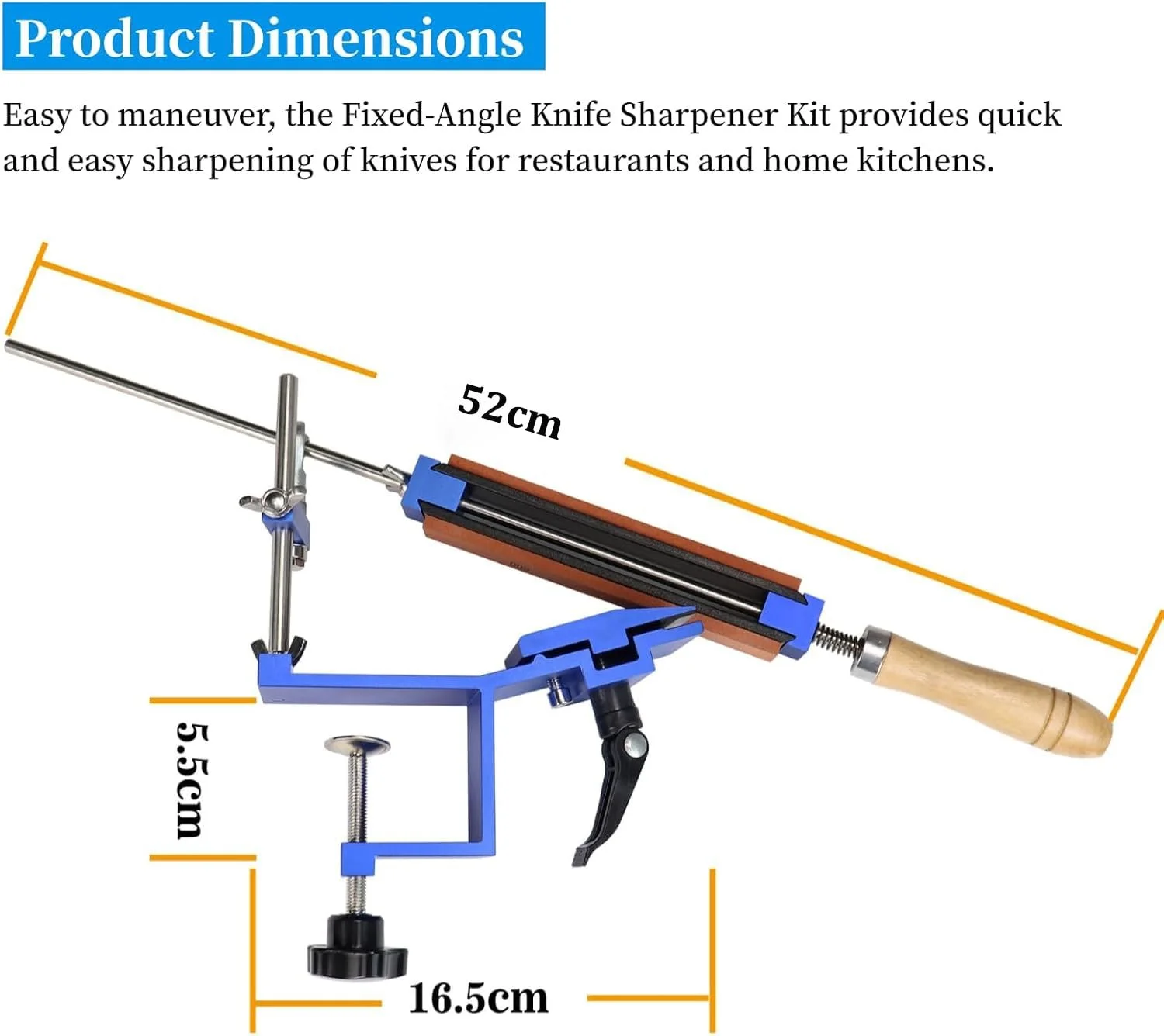 Точилка для ножів професійна з нержавіючої сталі з 6 алмазними каменями 120/320/600/800/1500/3000, фото №2