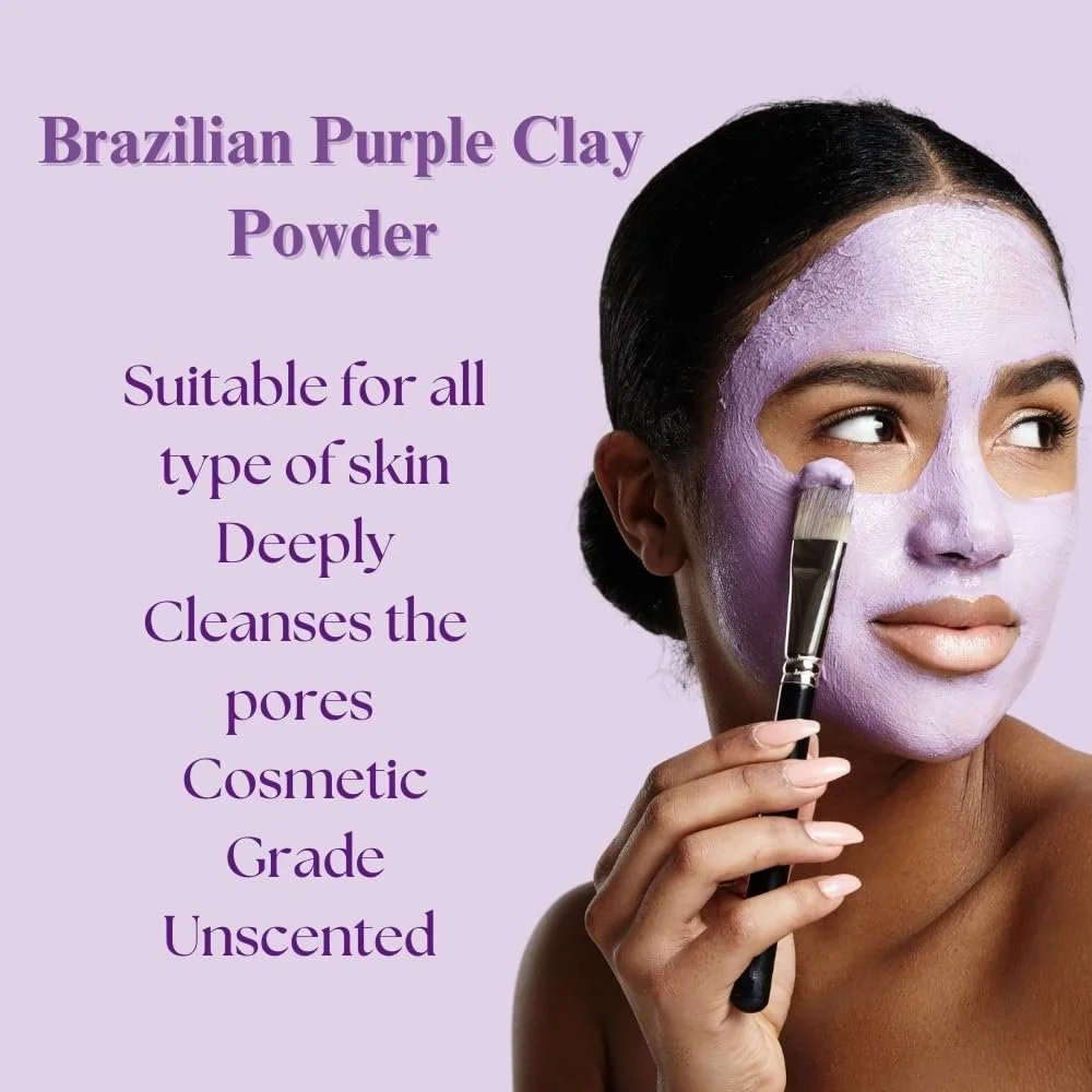 Маска для обличчя Hebhac Brazilian Purple Clay Powder 226.8 г Фіолетовий, фото №5