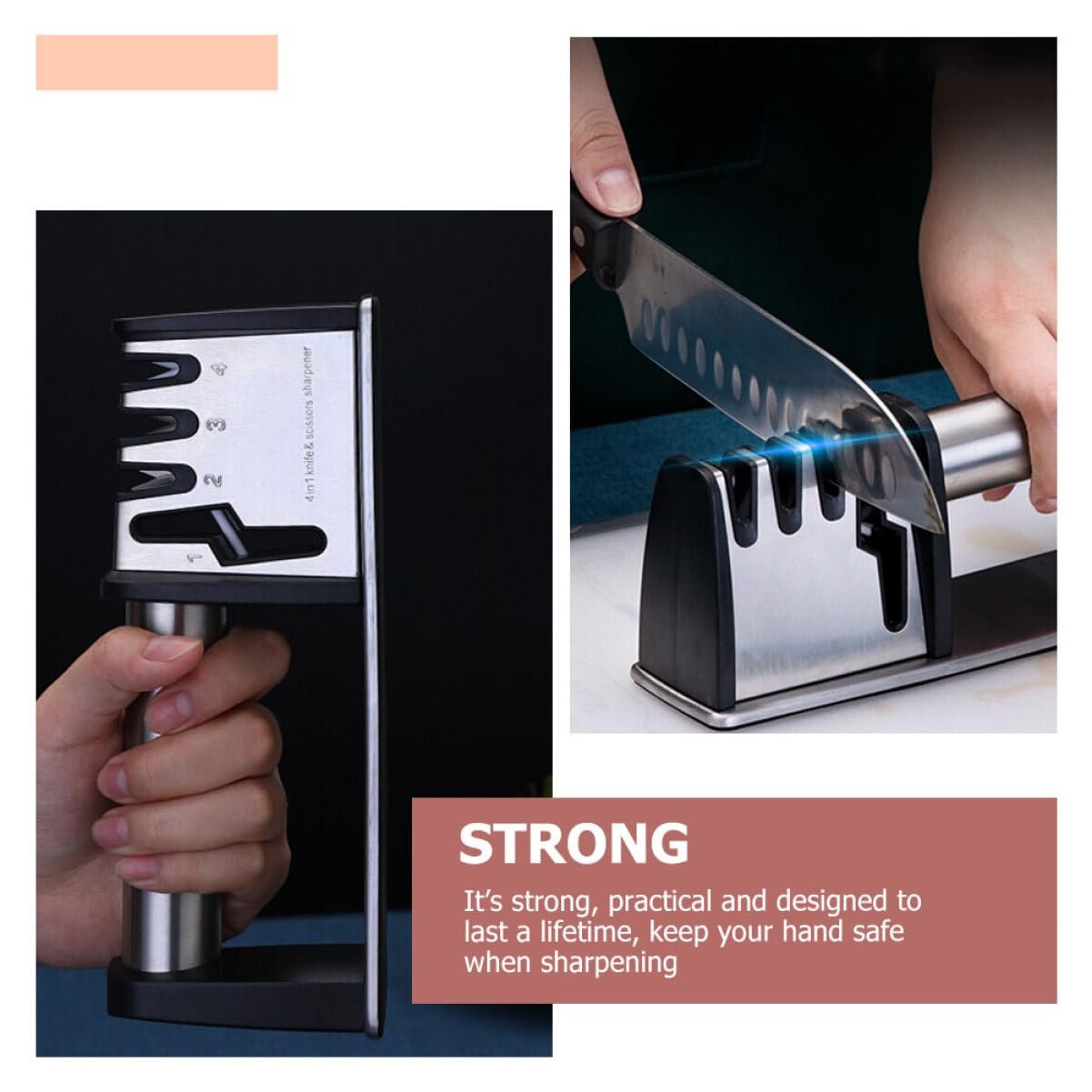 Точилка для ножей и ножниц Ergonomic Non-Slip Silver, фото №3