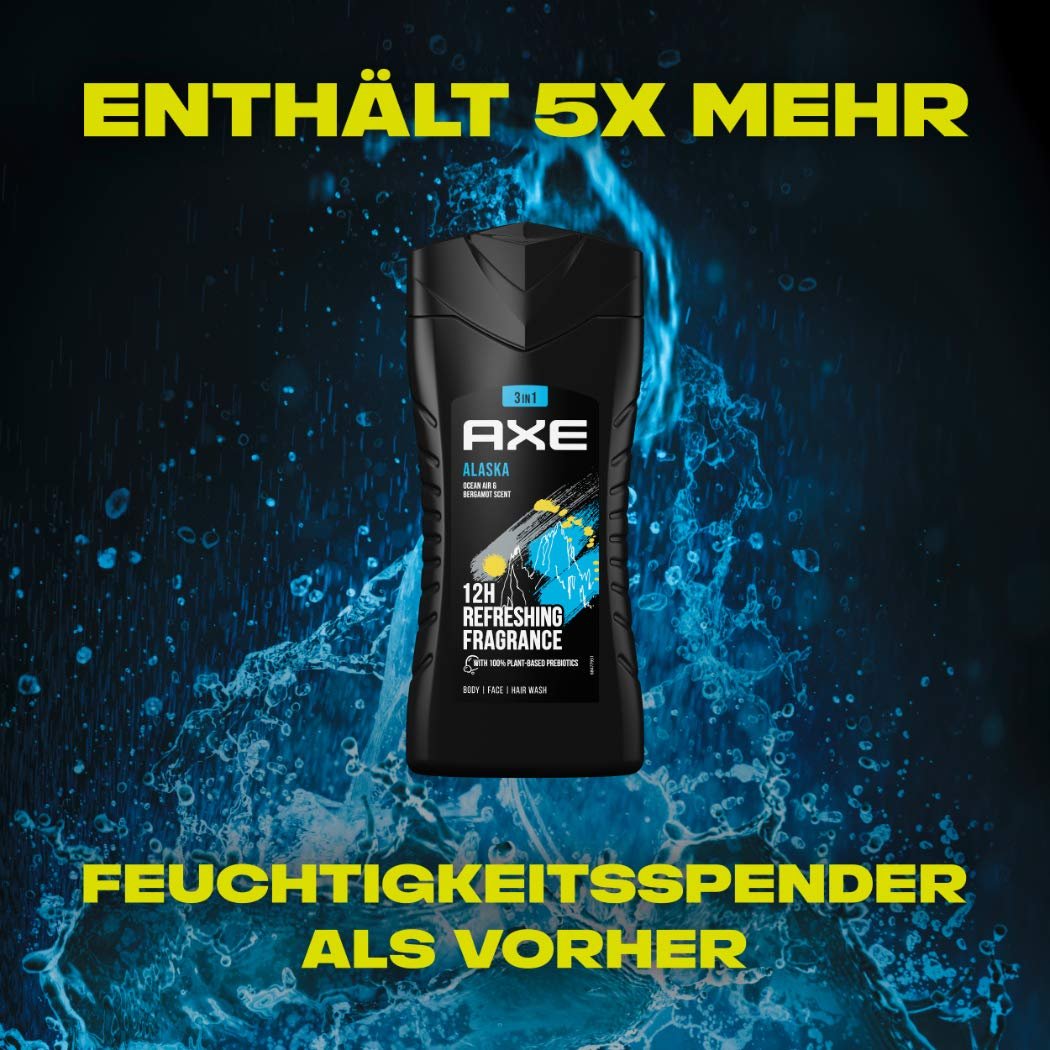 Гель для душа и шампунь Axe Alaska 3-в-1 для длительной свежести Протестировано дерматологами 250 мл 5 шт., фото №6