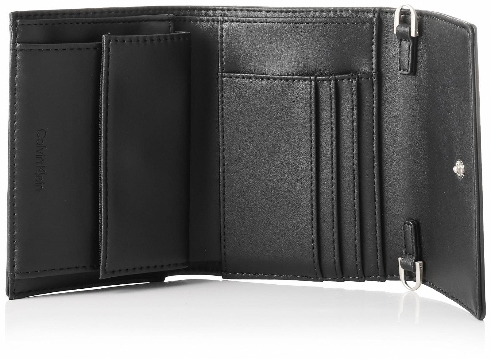 Кошелек Calvin Klein RE-Lock Trifold MD W/Chain K60K611458, Черный (Ck Black), фото №3