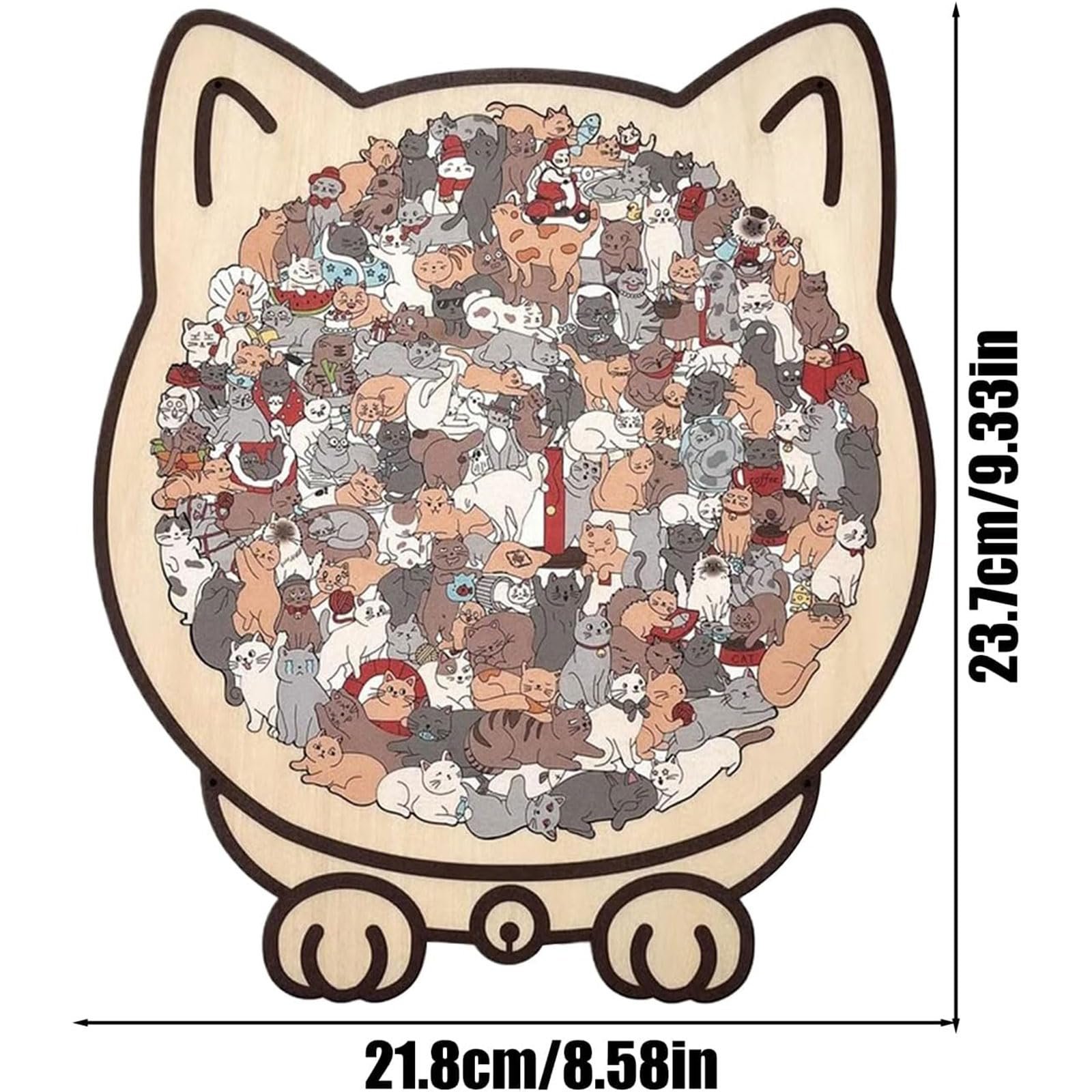 Пазл фигурный Кот деревянный 135 деталей (C), фото №1 Пазл фигурный Кот деревянный 135 деталей (C), фото №1