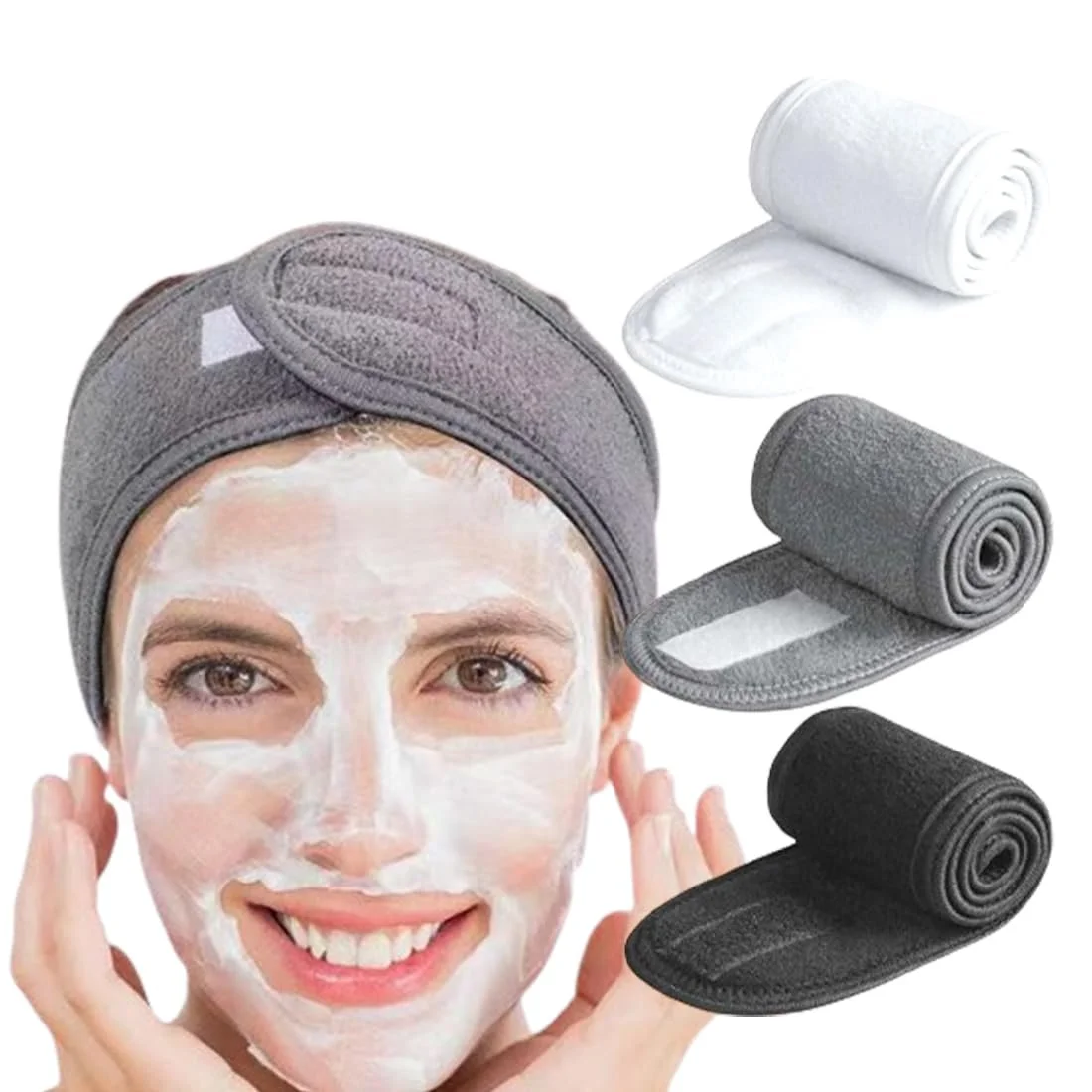 Набір з 3 пов'язок для волосся махрові регульовані, фото №1