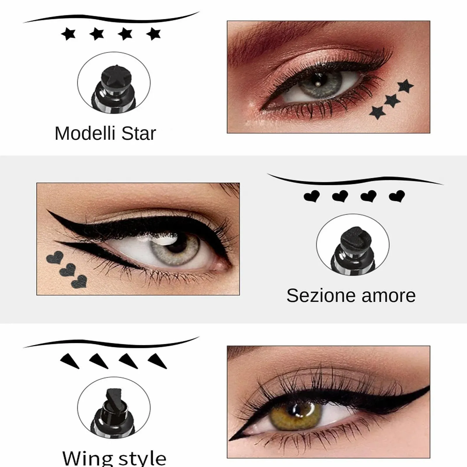 Підводка-штамп QHVYNPO Серія Heart Подвійний аплікатор Чорний, фото №4