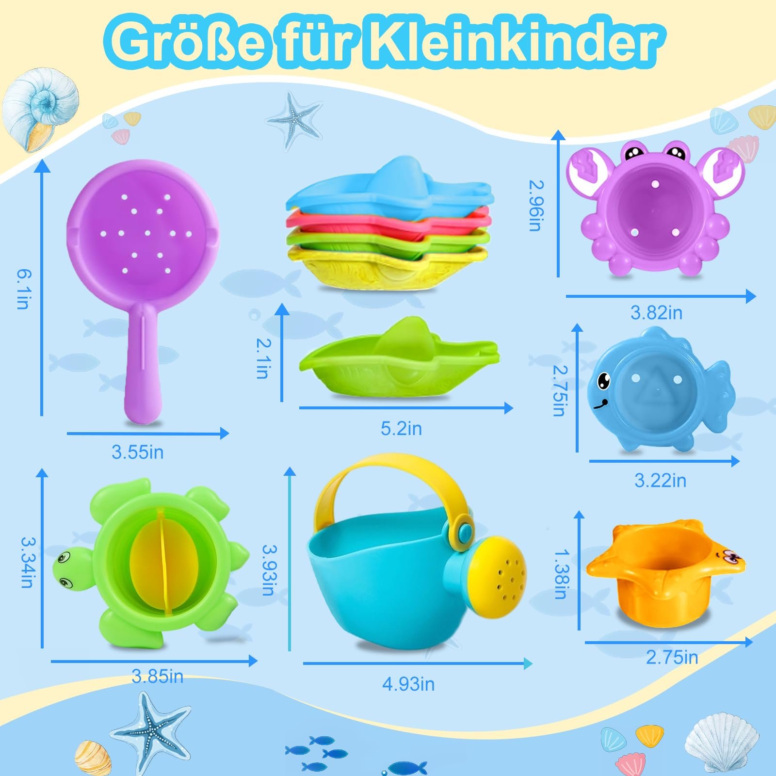 Набор 10 игрушек для ванны., фото №7